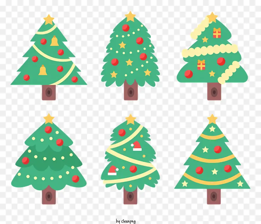 árvores De Natal，Ornamentos De Ouro E Prata PNG
