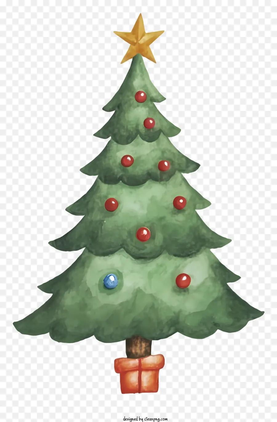 Pintura Em Aquarela，árvore De Natal PNG