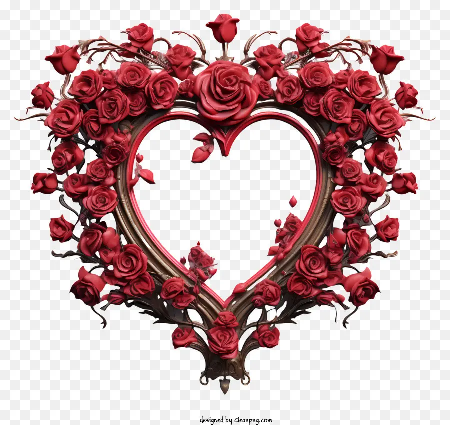 Rosas Vermelhas，Forma De Coração PNG