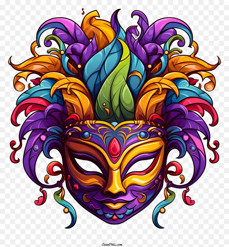 Máscara Colorida，Designs Intrincados PNG