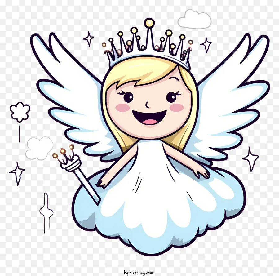 Personagem De Desenho Animado De Anjo，Anjo De Vestido Branco PNG