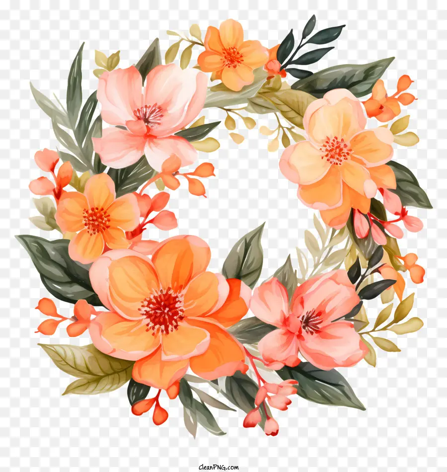 A Grinalda，Flores De Laranja E Rosa PNG