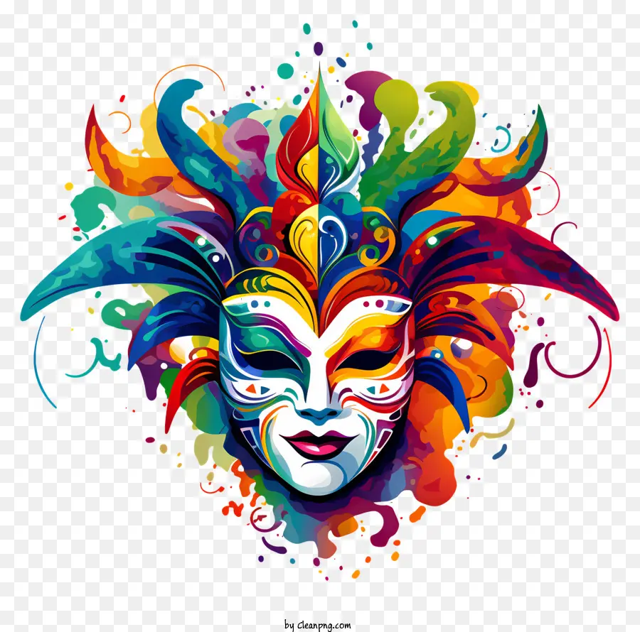 Máscara Colorida，Cores Vibrantes PNG