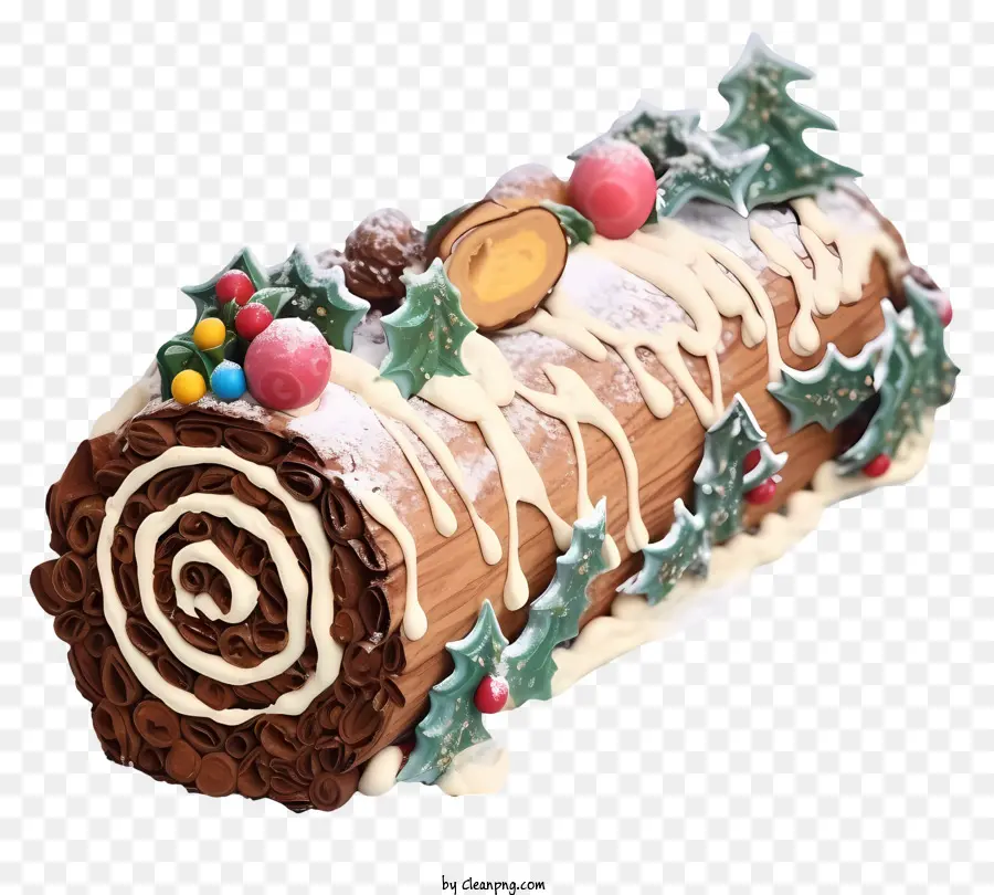 Bolo De árvore De Natal，Registro De Yule Decorado PNG