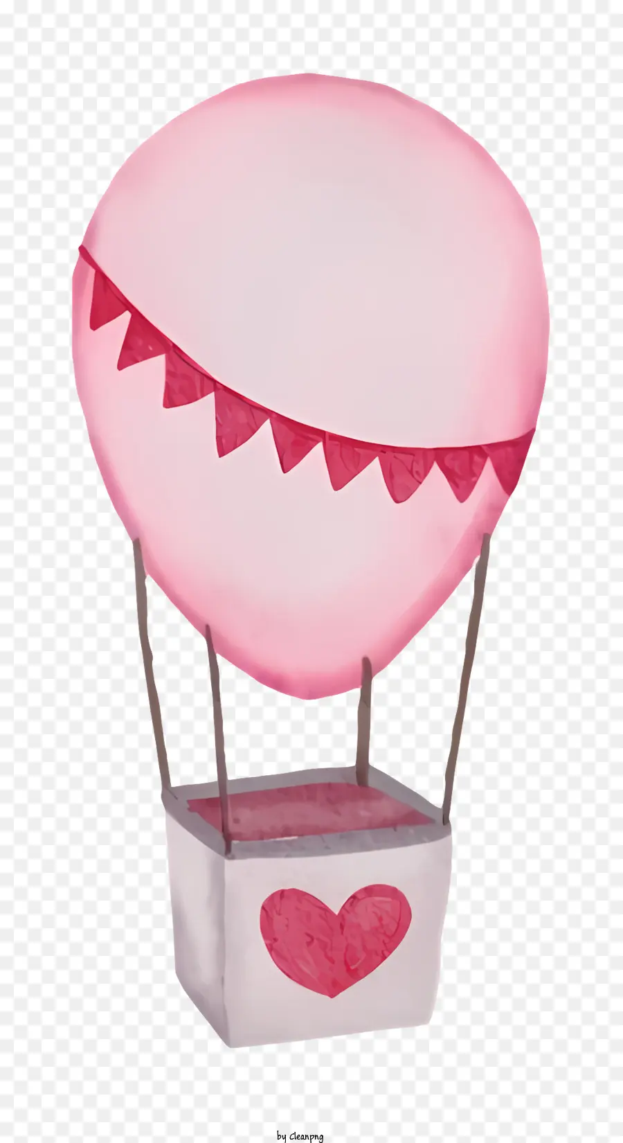 Balão Cor De Rosa，Coração Vermelho PNG