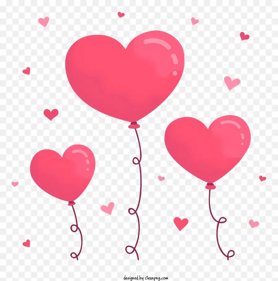Balões De Coração Rosa，Balões Em Forma De Coração PNG