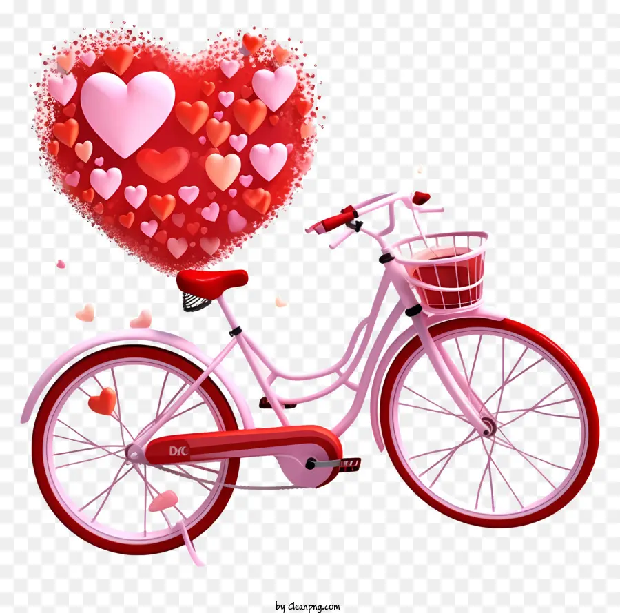 Bicicleta Cor De Rosa，Corações PNG