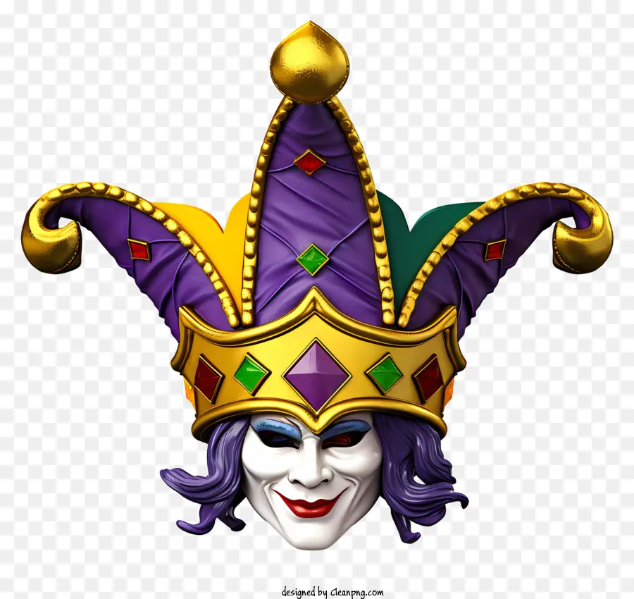 Joker Máscara，Máscara De Coringa Amarelo E Roxo PNG