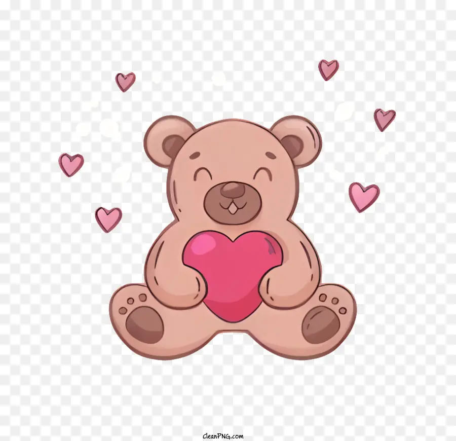 Urso Marrom，Coração De Rosa PNG