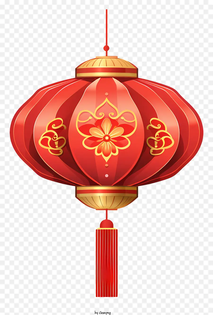 Lanterna Chinesa，Esquema De Cores Vermelho E Dourado PNG