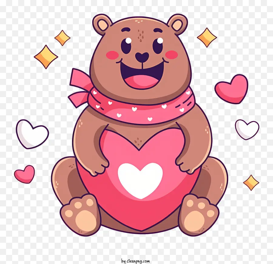 Desenho Animado Do Urso，Cachecol Cor De Rosa PNG