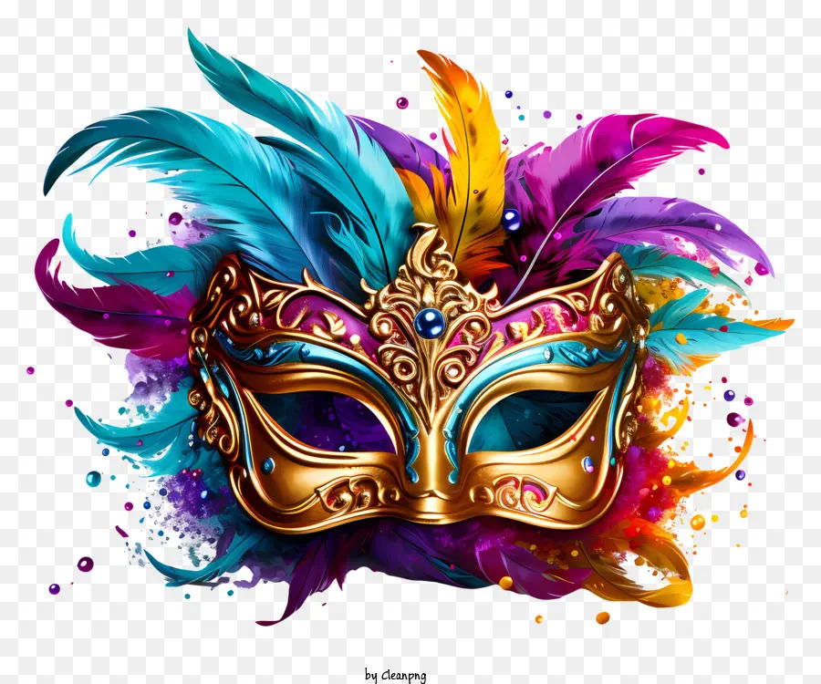 Máscara De Carnaval，Penas PNG