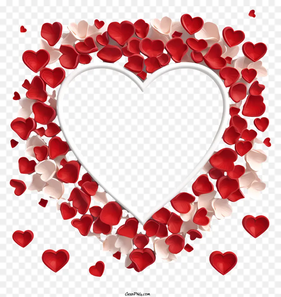 Heartshaped Quadro，Corações De Papel Vermelho E Rosa PNG