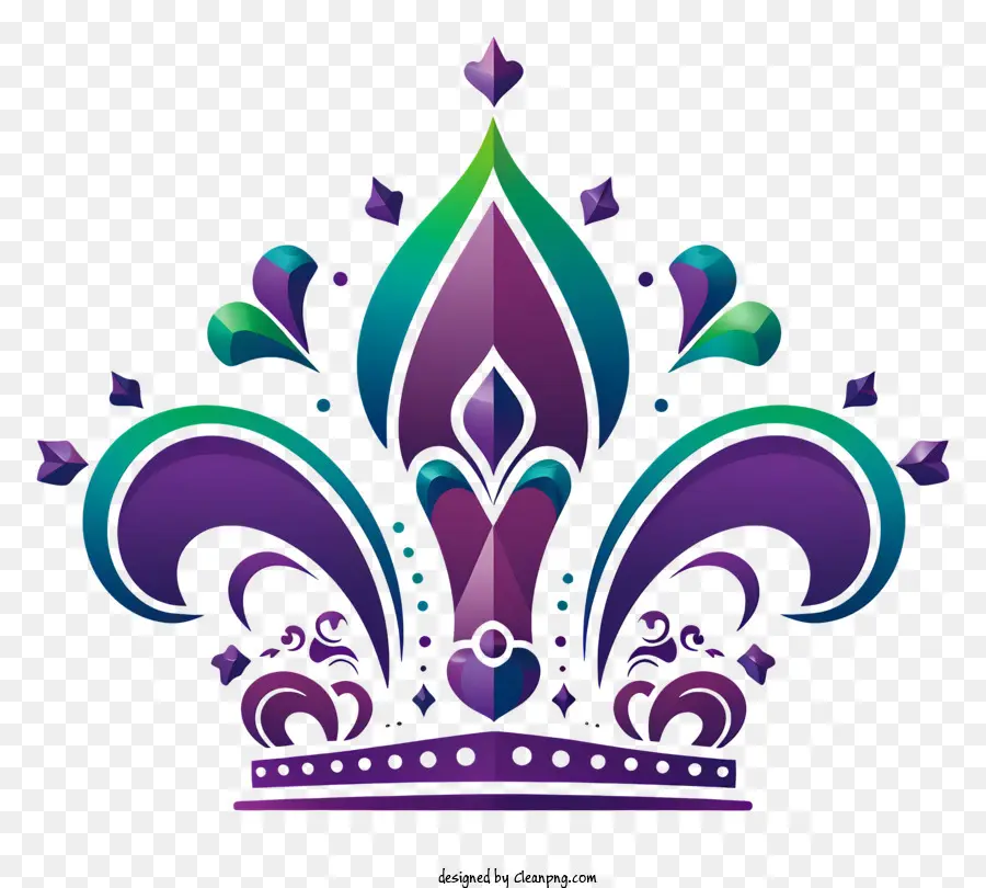 Coroa，Roxo E Verde PNG