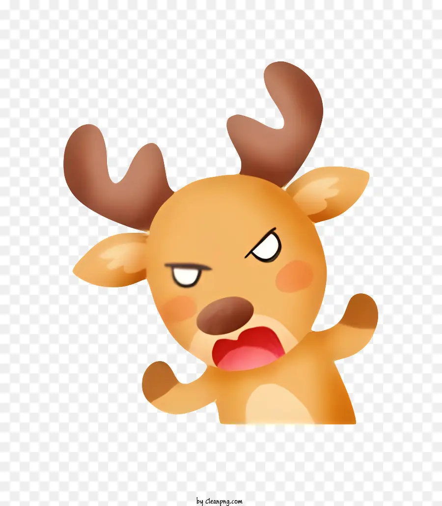 Cervo Irritado，Antlers Para Cima PNG