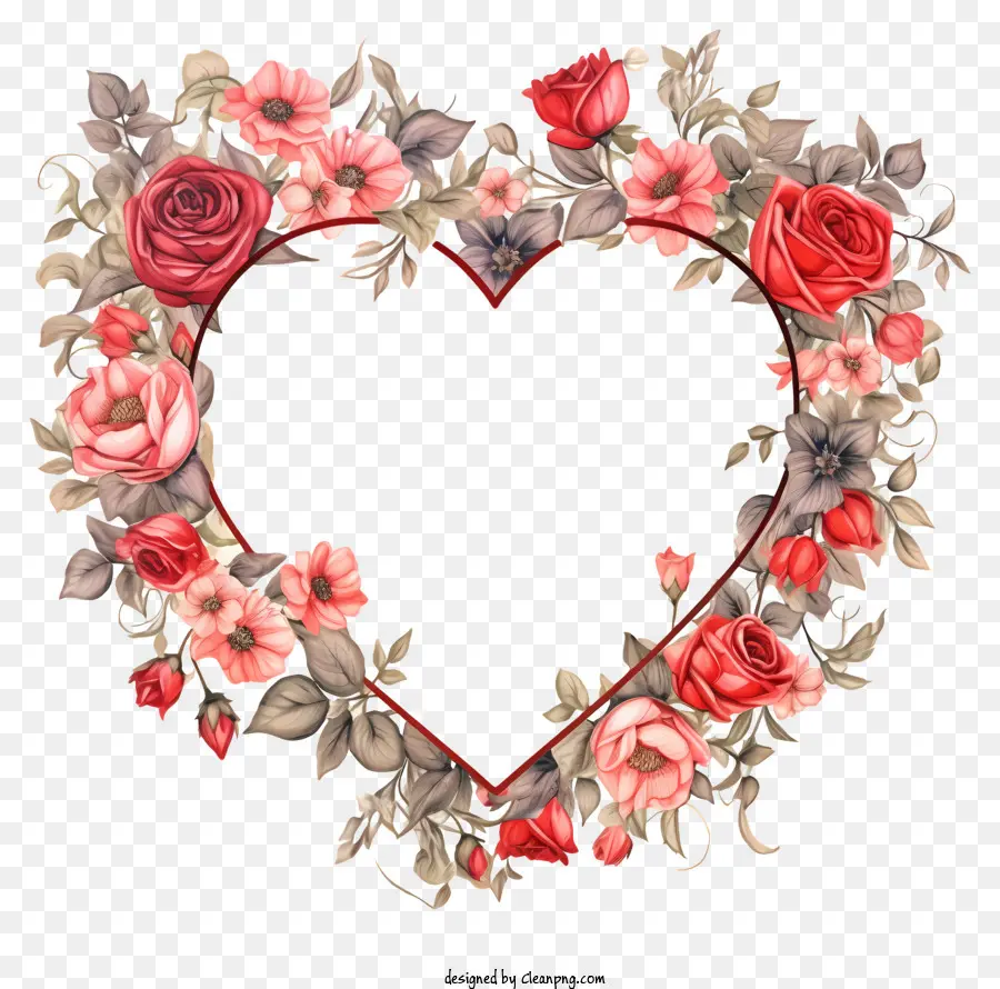 1 Dia Dos Namorados，2 Rosas Em Forma De Coração PNG