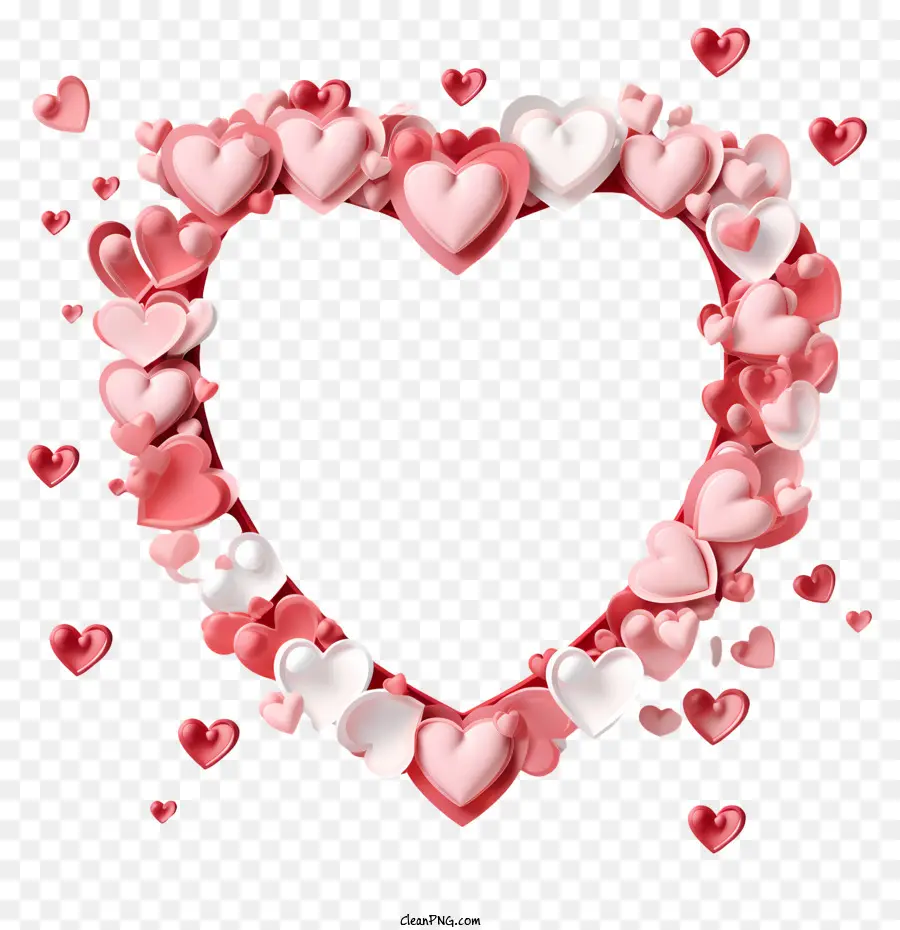 Coração De Quadro，Corações Rosa E Branco PNG