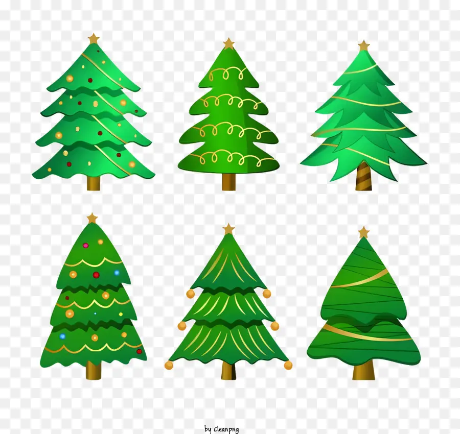 Árvores De Natal Verdes，Decorações Para Árvores De Natal PNG