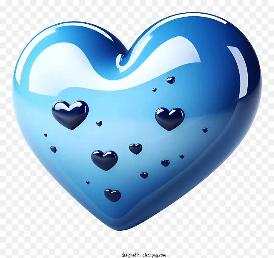 Coração Azul，Gotículas De água PNG