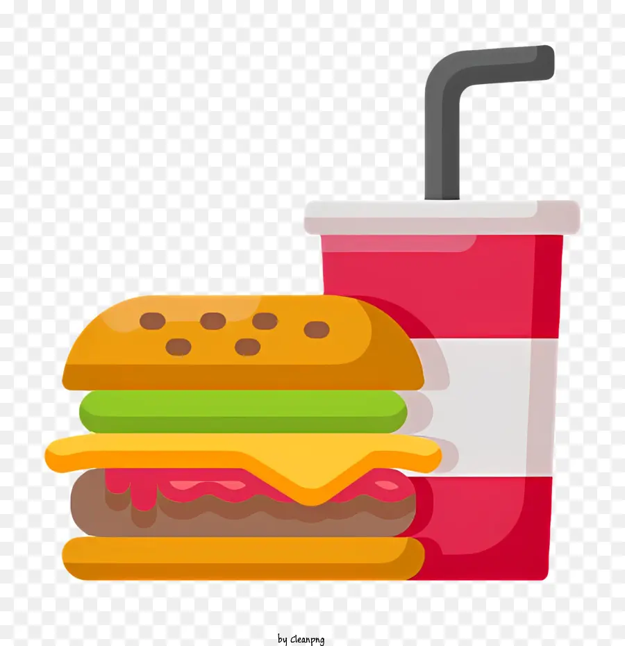 Hamburger，Hambúrguer E Bebida PNG