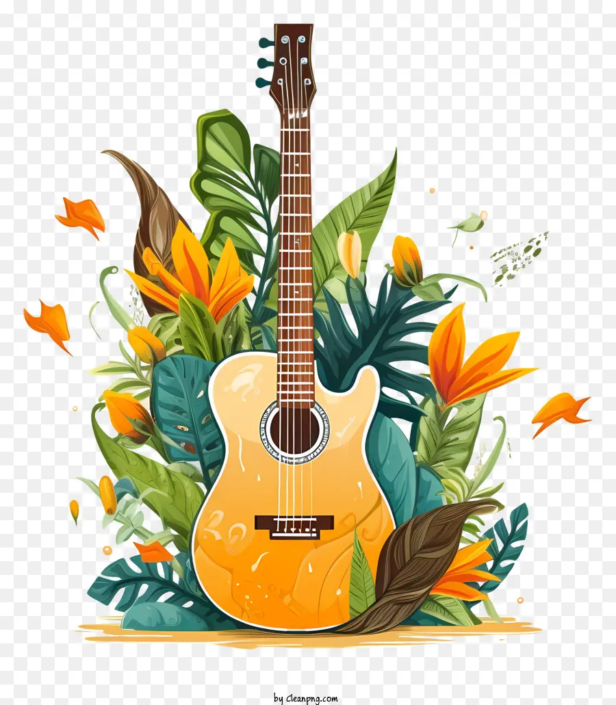Amarelo Guitarra，Plantas Tropicais PNG