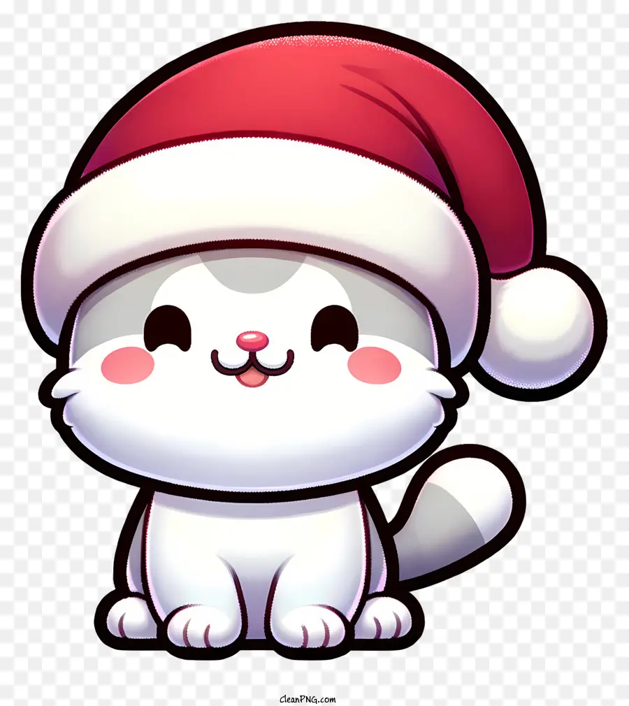 Gato Bonito，Chapéu De Papai Noel PNG