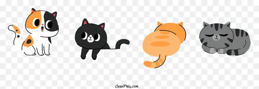 Gatos，Representação De Desenhos Animados PNG