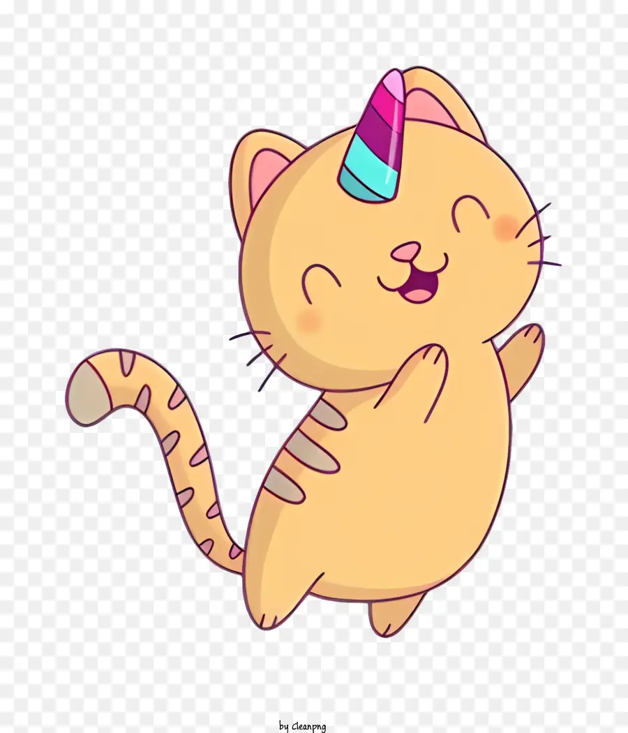 Gato Dos Desenhos Animados，Rainbow Unicorn Horn PNG