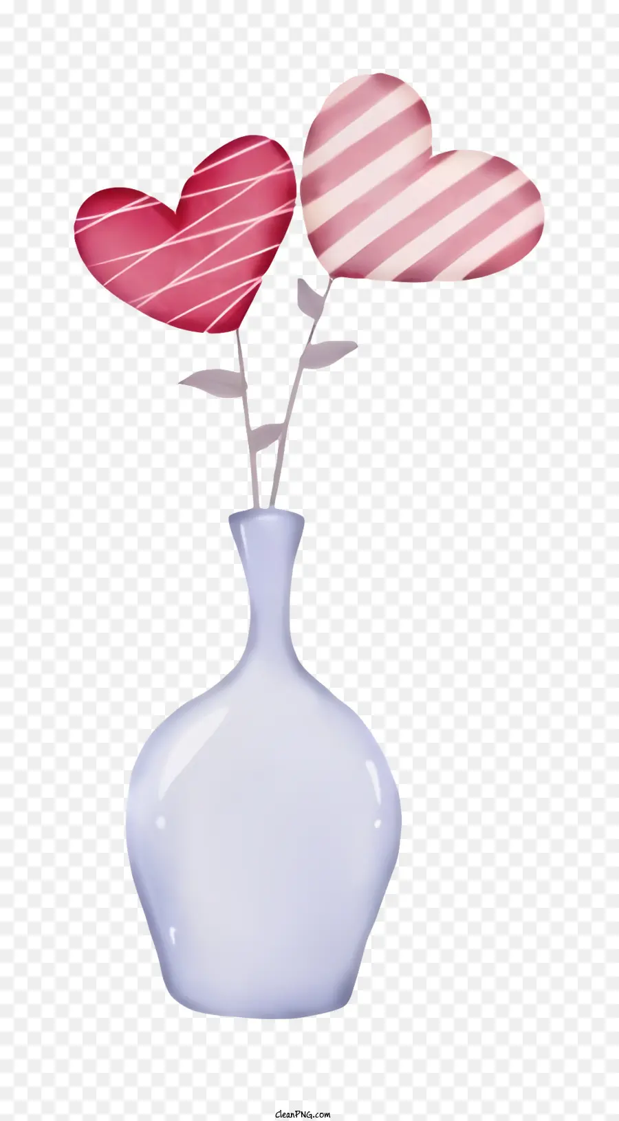 Vaso Branco，Coração Vermelho PNG