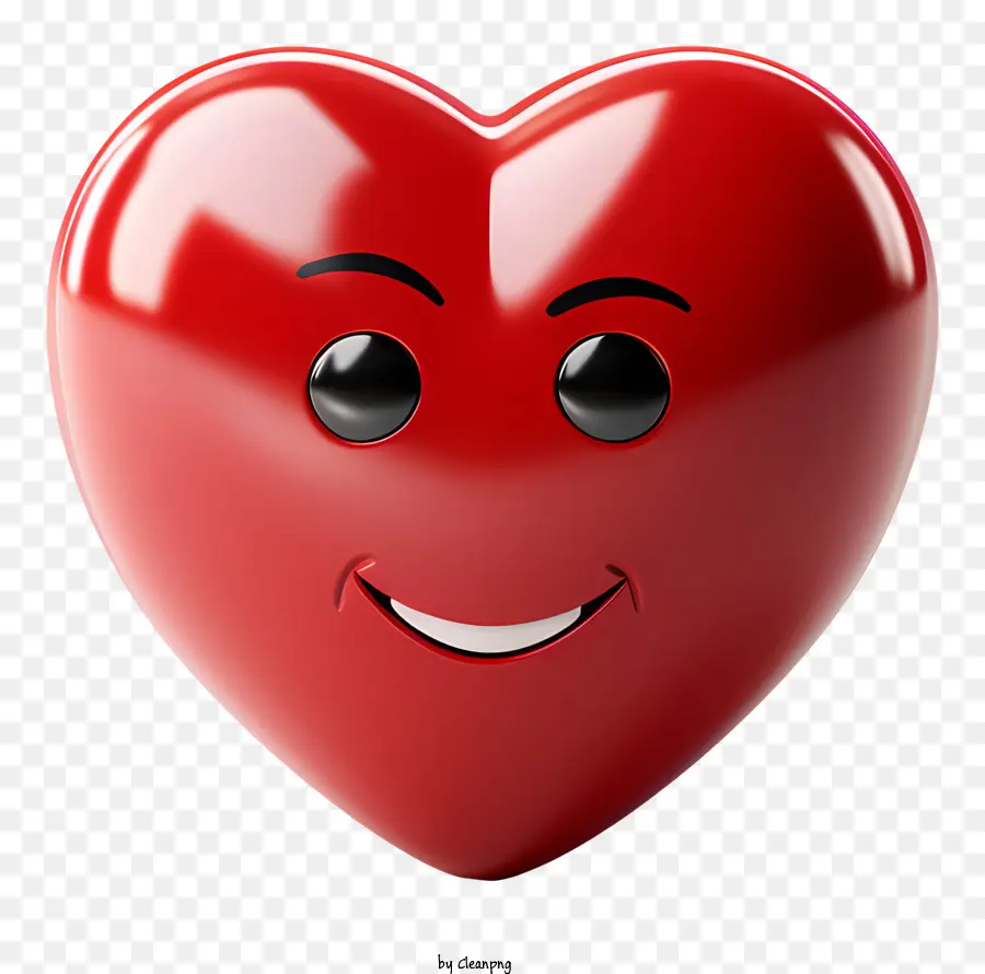 Coração Vermelho，Rosto Feliz PNG