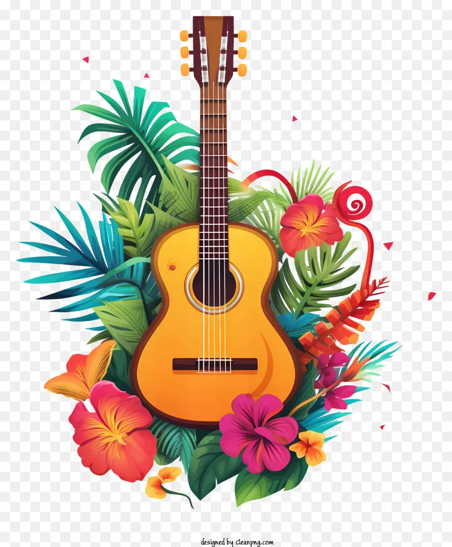 Guitarra，Arranjos Florais PNG