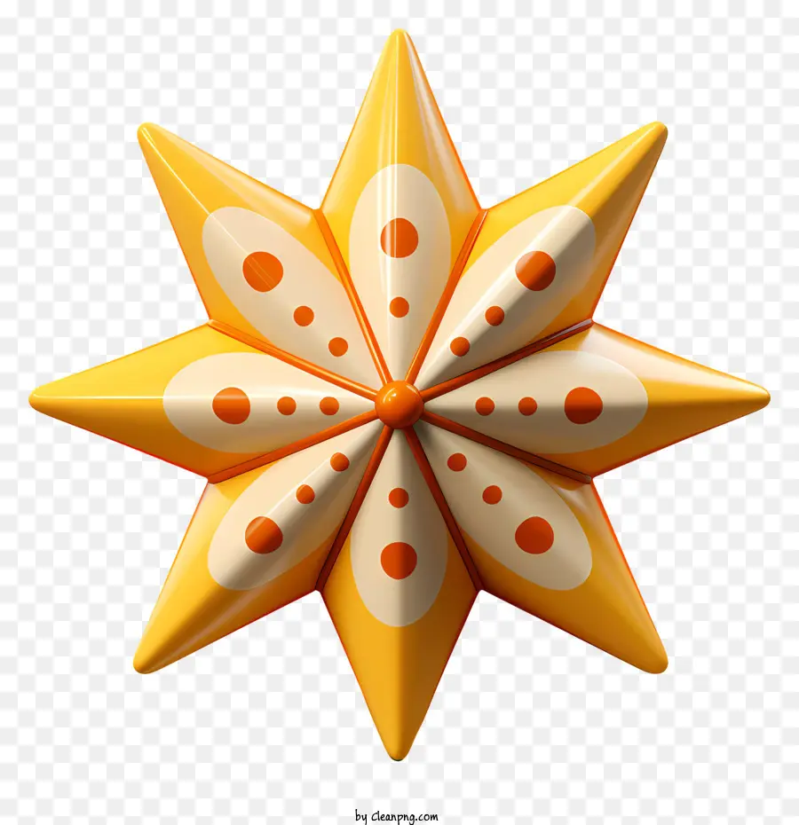 Ornamento Em Forma De Estrela，Contas Amarelas E Brancas PNG