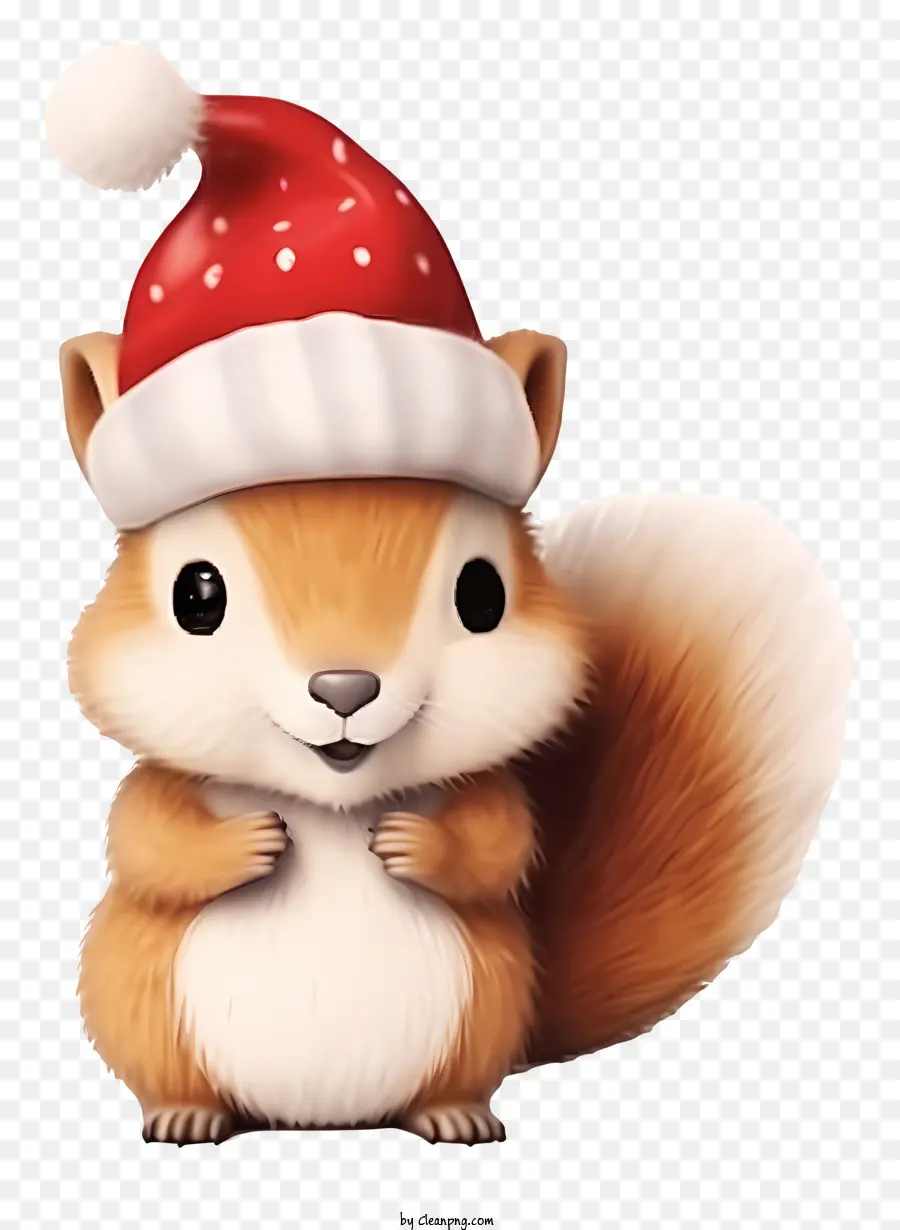 Pequeno Esquilo Marrom，Papai Noel Hat PNG