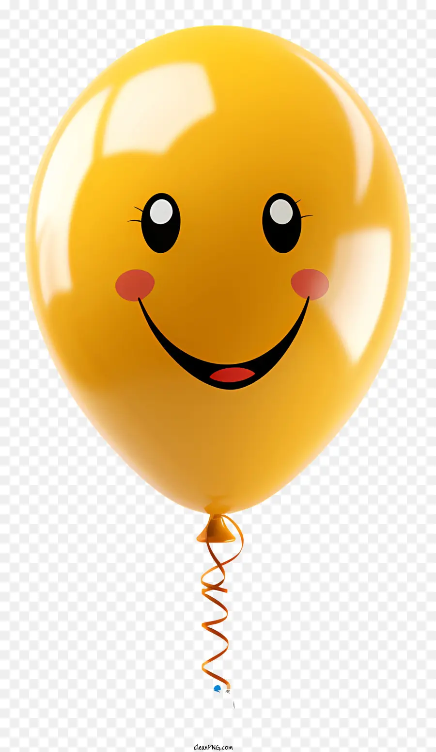 1 Balão Amarelo，2 Smiley Face Balloon PNG