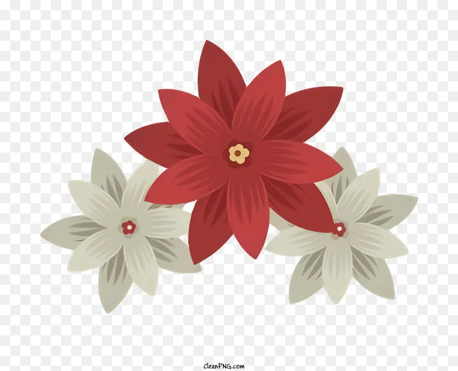 Arranjo De Flores，Flores Vermelhas E Brancas PNG