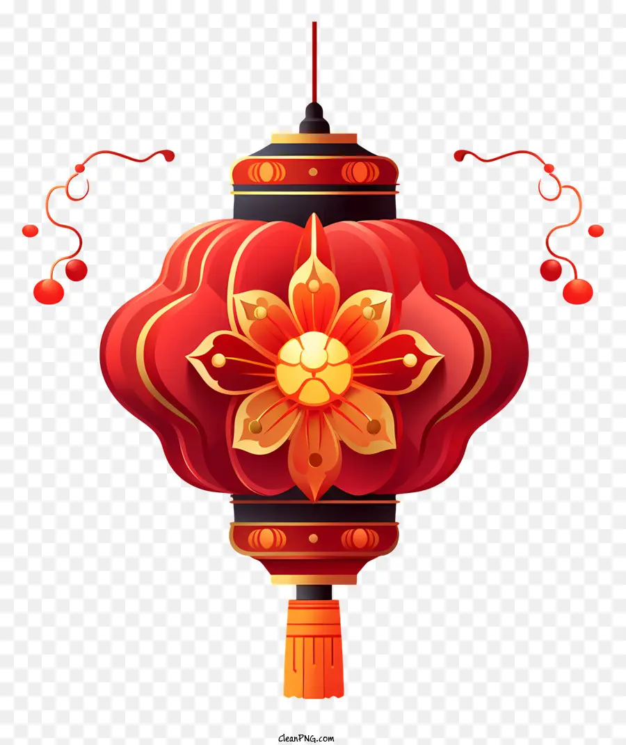 Lanterna Vermelha，Lanterna Floral PNG