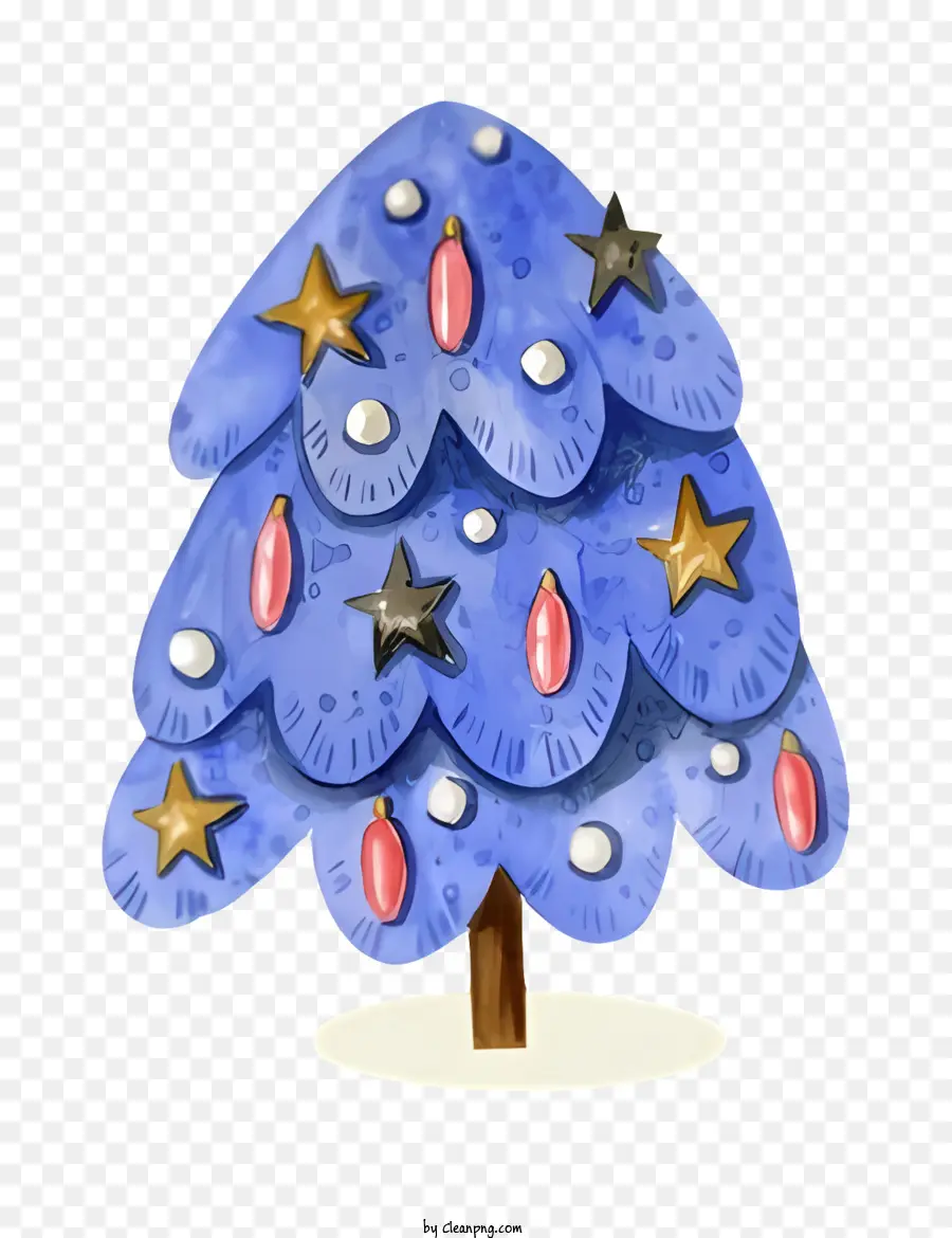 Árvore De Natal Azul，Decorações PNG