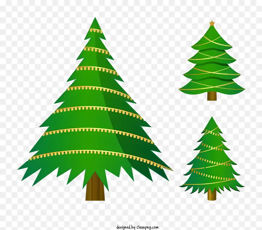 árvores De Natal，Garland De Ouro PNG