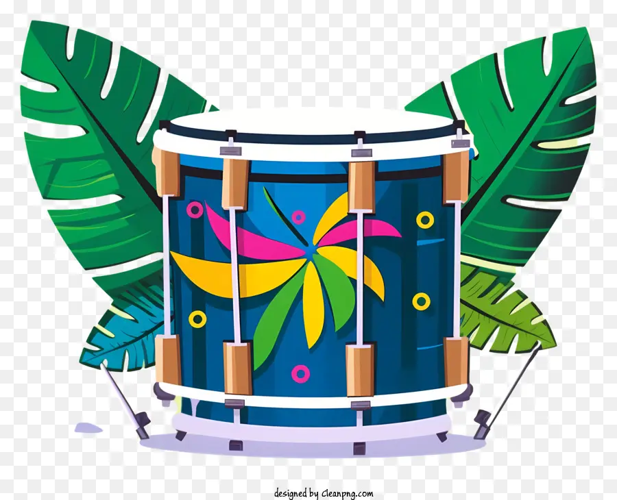 Tambores Tropicais，Design De Tambor Floral PNG