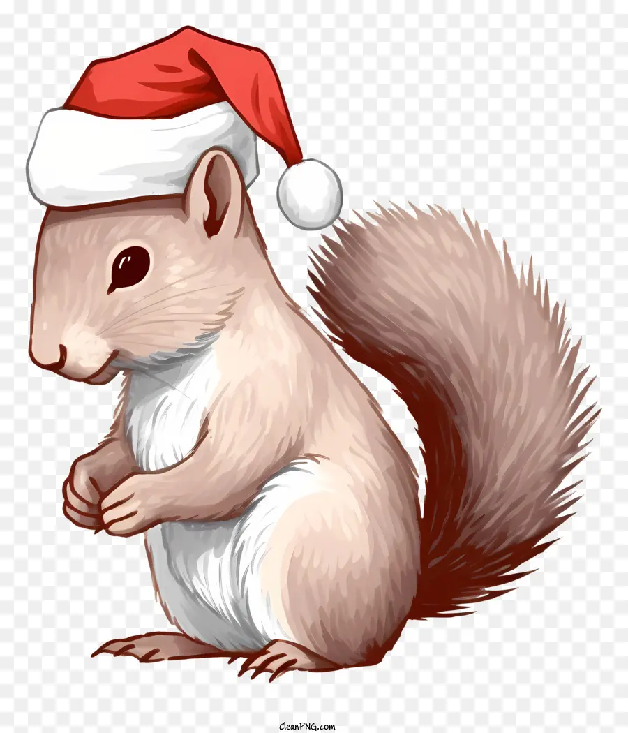 Palavras Chave Squirrel，Papai Noel Hat PNG