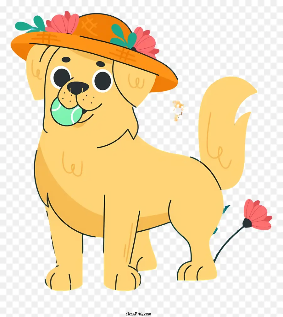 Cão Dos Desenhos Animados，Chapéu Amarelo PNG