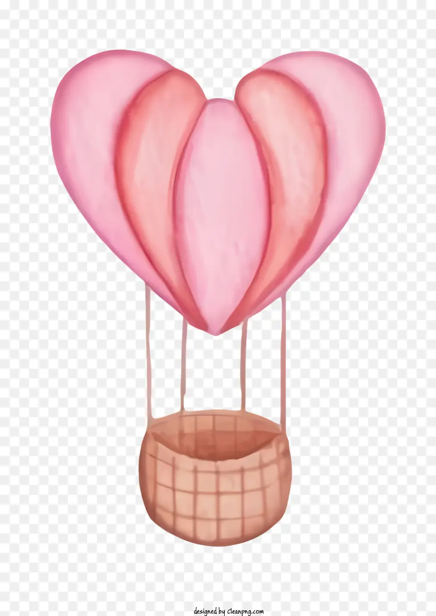 Cor De Rosa De Balão De Ar Quente，Papel De Balão PNG