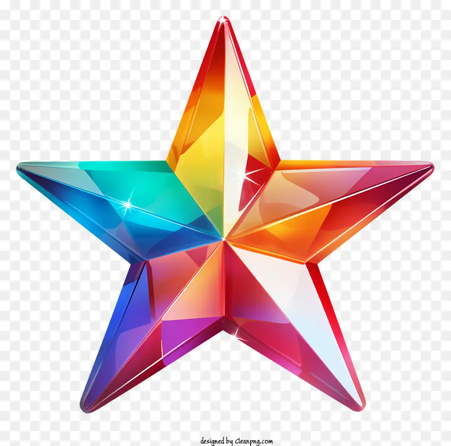 Estrela De Vidro，Cores Do Arco íris PNG