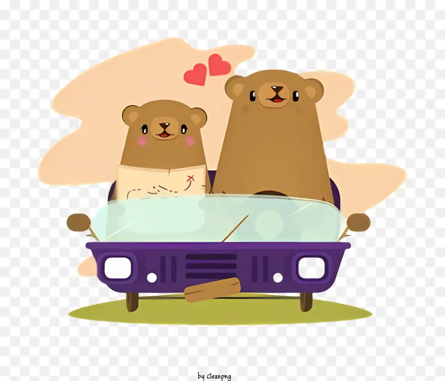 Urso No Carro，Urso Usando Chapéu PNG