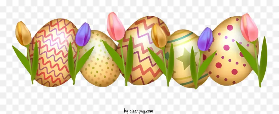 Ovos De Páscoa，Decorações Coloridas PNG