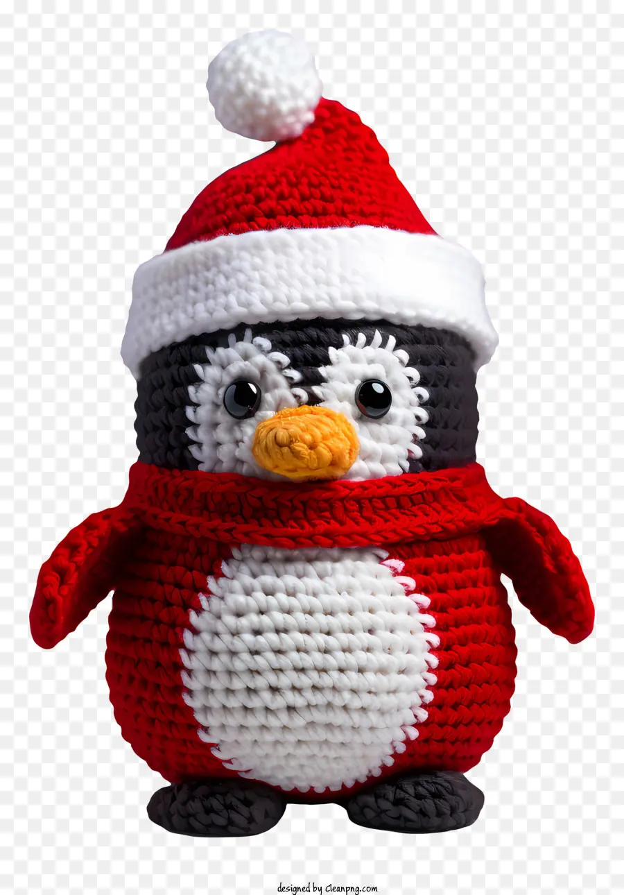 Penguin Recheado，Chapéu De Papai Noel PNG