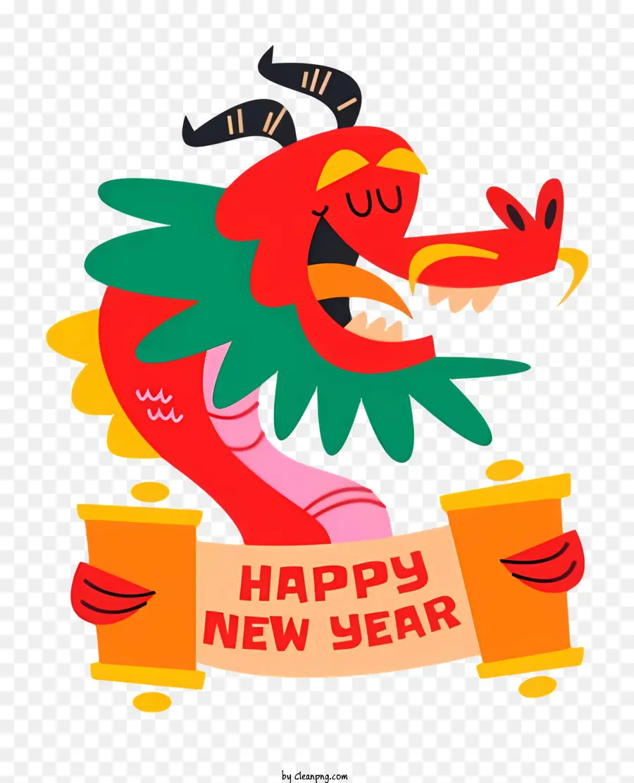 Dragão Vermelho，Feliz Ano Novo PNG