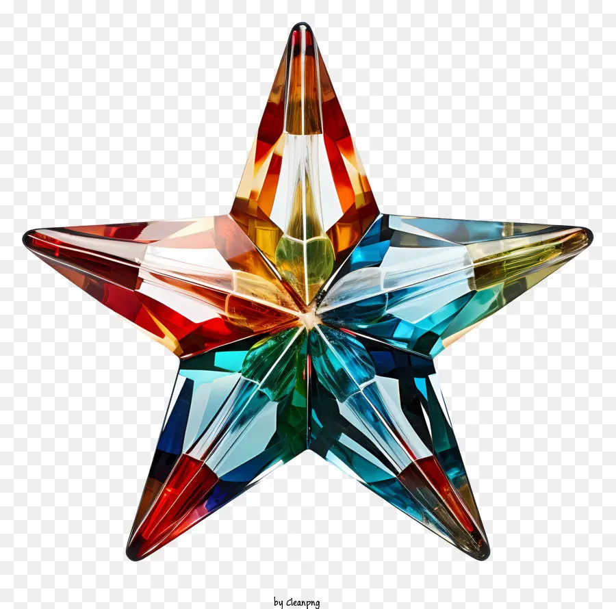 Estrela Colorida，Vidro Transparente PNG