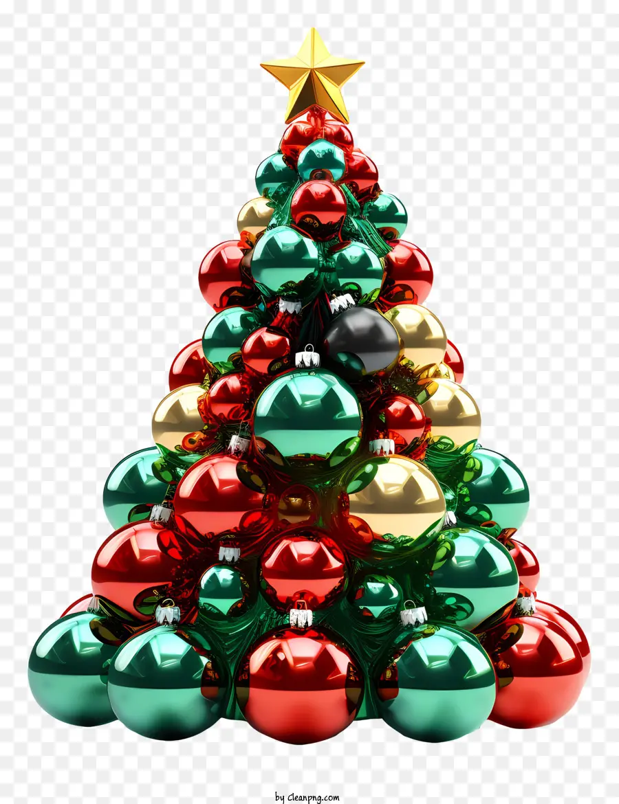 árvore De Natal，Decorações Vermelhas PNG