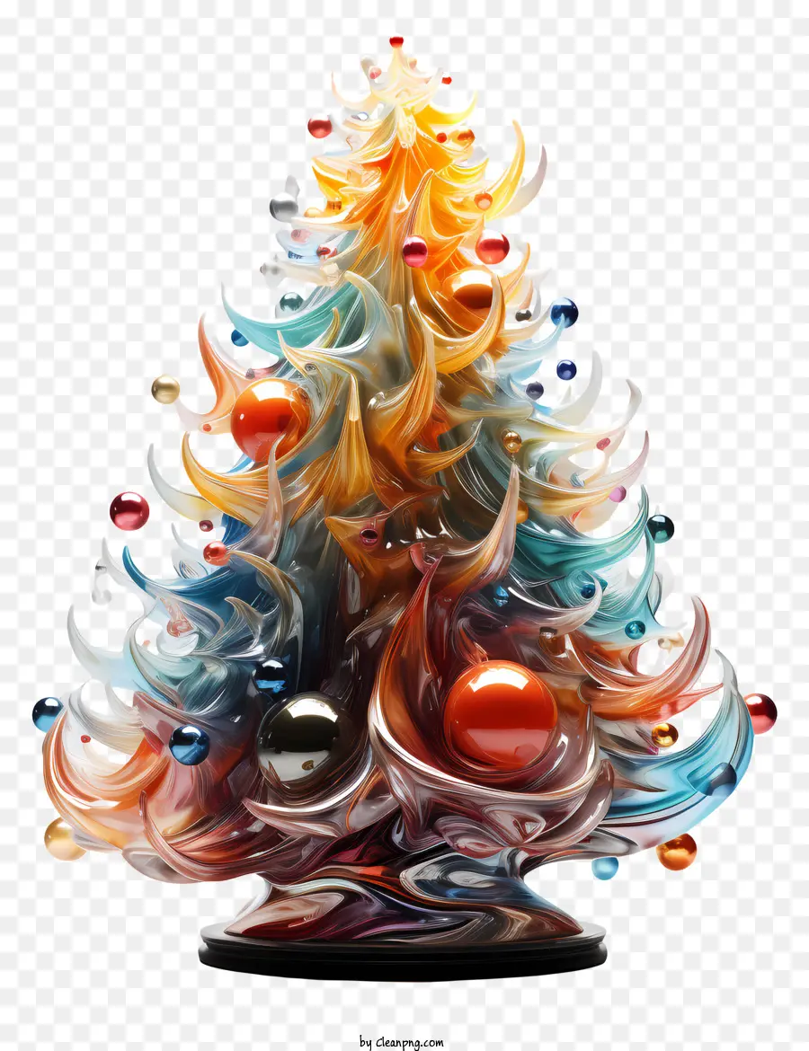 Árvore De Natal De Vidro，Orbes De Vidro Colorido PNG